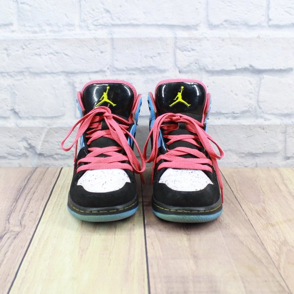 Jordan 1 Flight Kids Cool Retro Colors Leather Lace-up High Top Sneakers US 6 Y - Picture 4 of 10